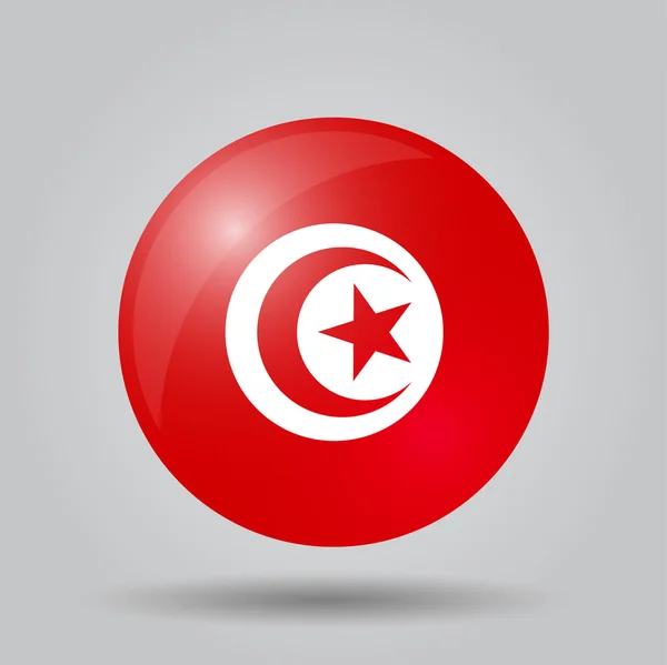 Κυκλική σημαία - Τυνησία — Διανυσματικό Αρχείο
