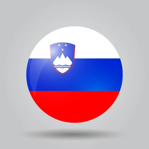 Bandeira circular - Eslovénia —  Vetores de Stock