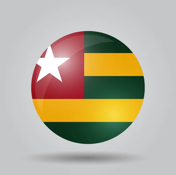 Bendera melingkar Togo - Stok Vektor
