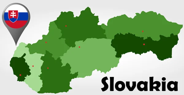 Politische Landkarte der Slowakei — Stockvektor