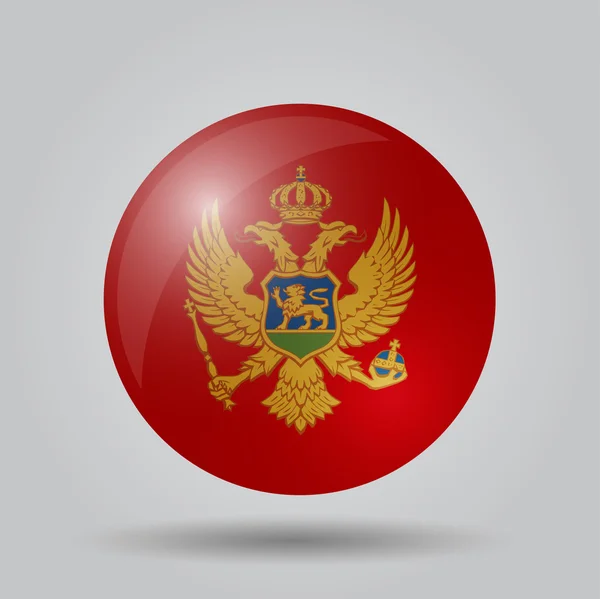 Bendera melingkar Montenegro - Stok Vektor