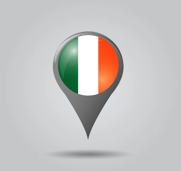 Puntero de bandera - Irlanda — Vector de stock
