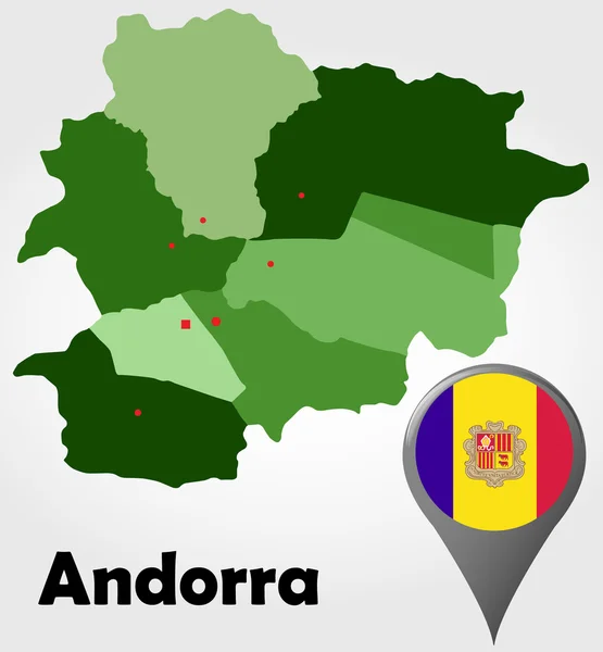 Andorra politiska karta — Stock vektor