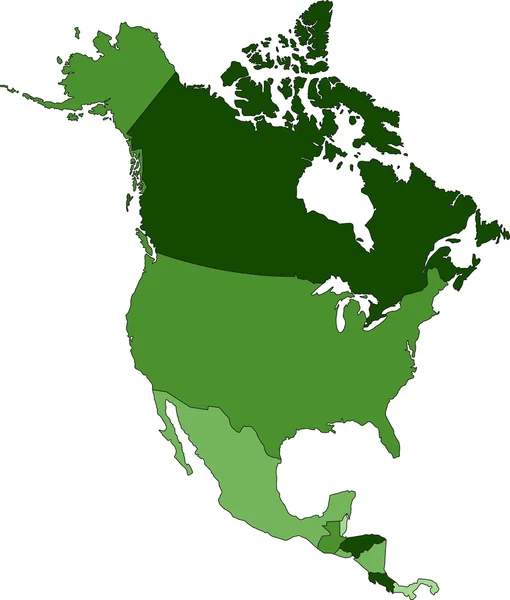 北アメリカの政治地図 — ストックベクタ