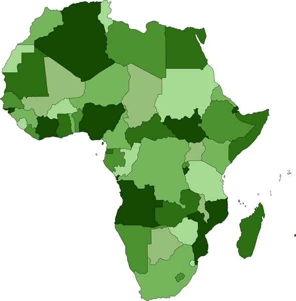 Mappa politica dell'Africa — Vettoriale Stock