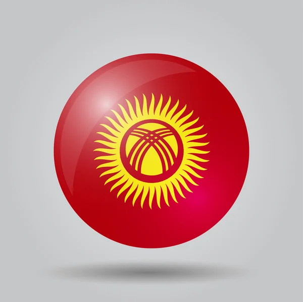 Circular flag  - Kyrgyzstan — Stock Vector