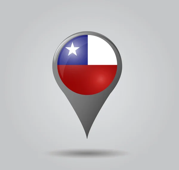 Puntero de bandera - Chile — Vector de stock