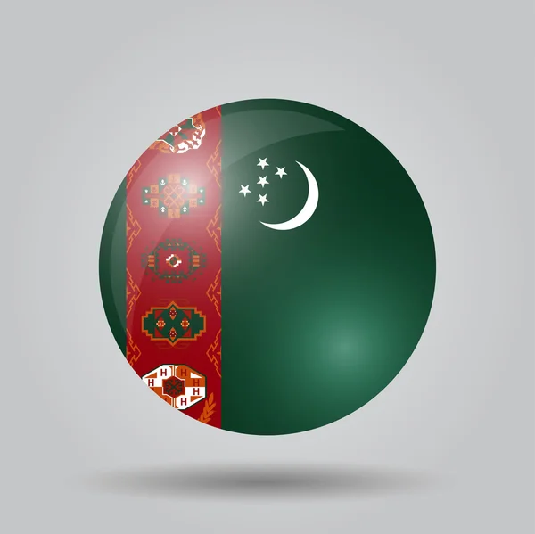 Circulaire vlag - turkmenistan — Stockvector