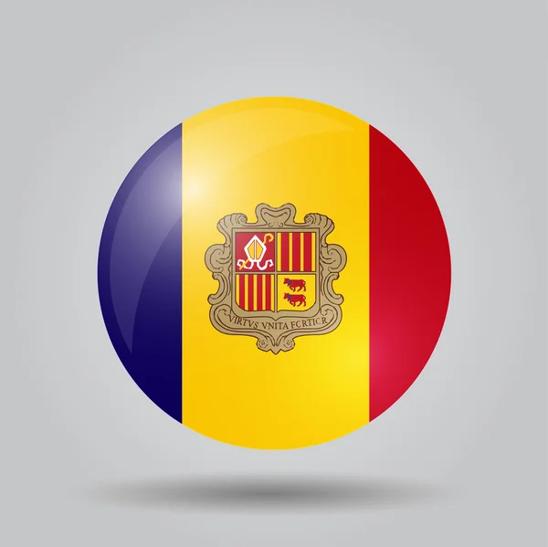 Drapeau circulaire Andorre — Image vectorielle