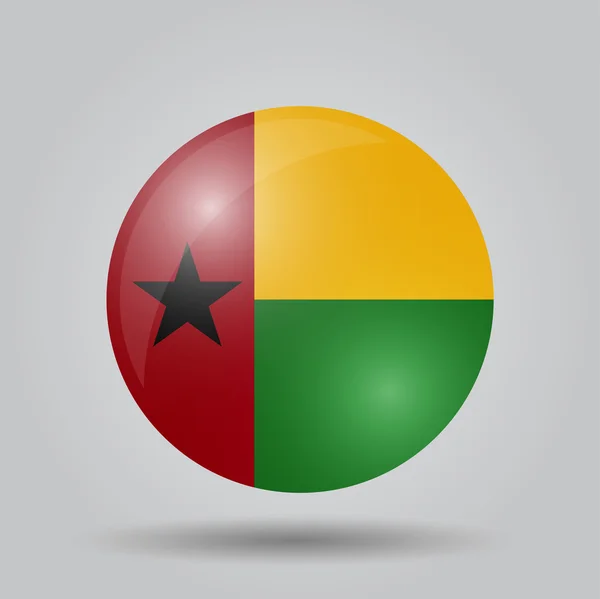 Bendera melingkar Guinea-Bissau - Stok Vektor