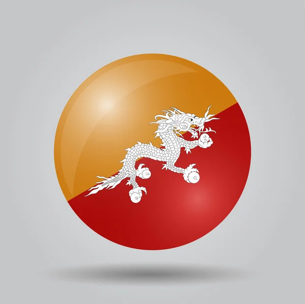 Circular flag - Bhutan — Stock Vector