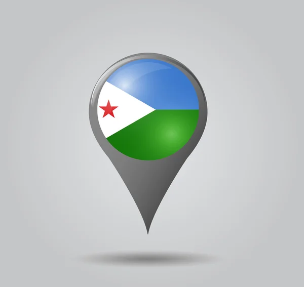 Map pointer - Djibouti — Stock Vector