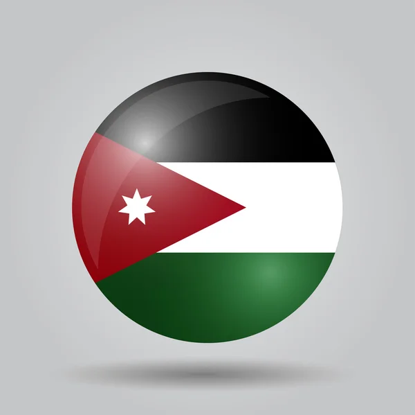 Bandera circular - Jordania — Vector de stock