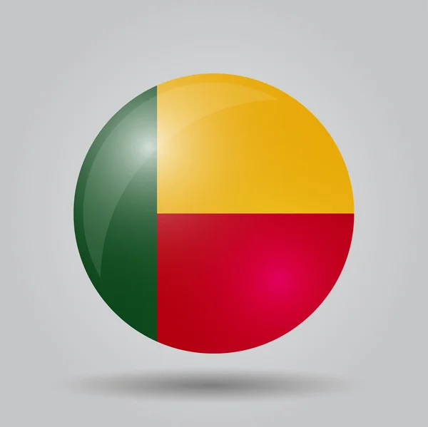 Круглый флаг - Бенин — стоковый вектор
