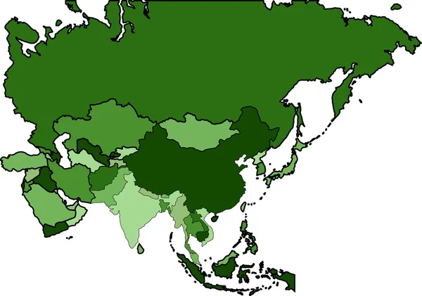 Asien politiska karta — Stock vektor