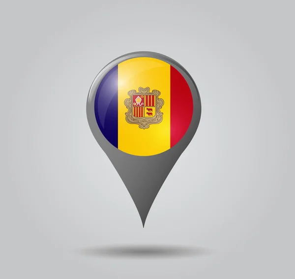 Pointeur de drapeau - Andorre — Image vectorielle