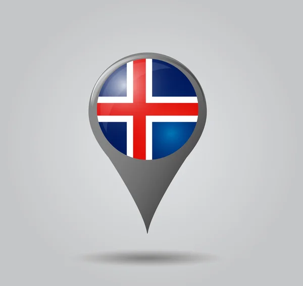 Vlag pointer - IJsland — Stockvector