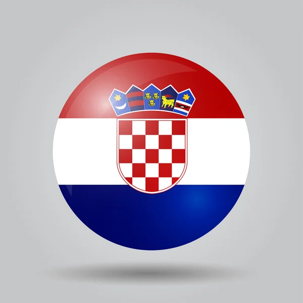 Bandera circular - Croacia — Vector de stock