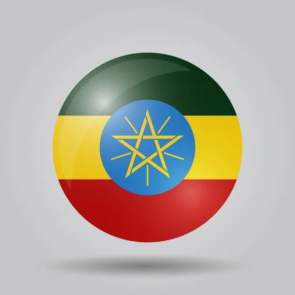 Kruhové vlajka - Etiopie — Stockový vektor