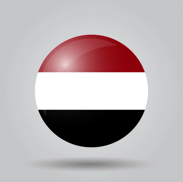 Bandera circular - Yemen — Vector de stock