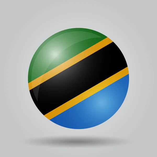 Bendera melingkar Tanzania - Stok Vektor