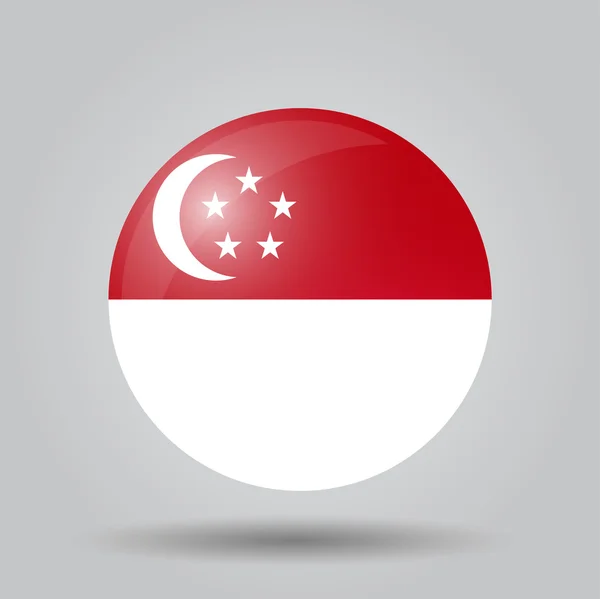 Drapeau circulaire - Singapour — Image vectorielle