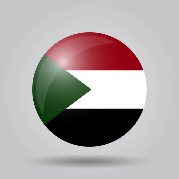 Circular flag  - Sudan — Stock Vector