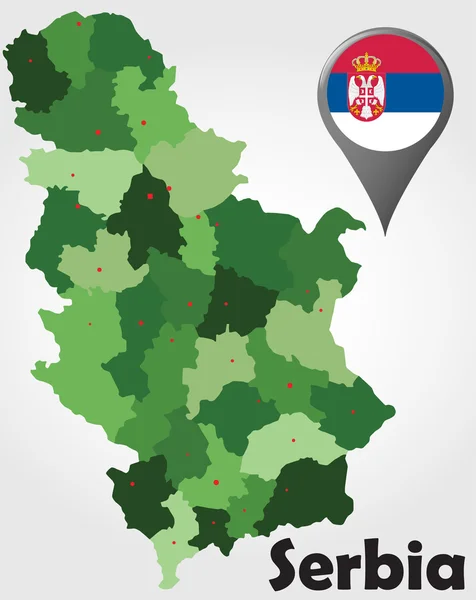 Mapa político de Serbia — Vector de stock
