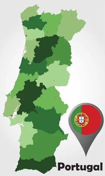 Mapa polityczna Portugalii — Wektor stockowy