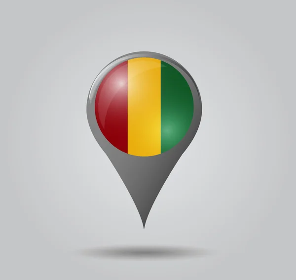 Puntero de mapa - Guinea — Vector de stock