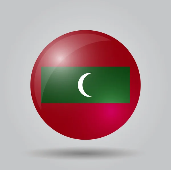 Circulaire vlag - Maldiven — Stockvector