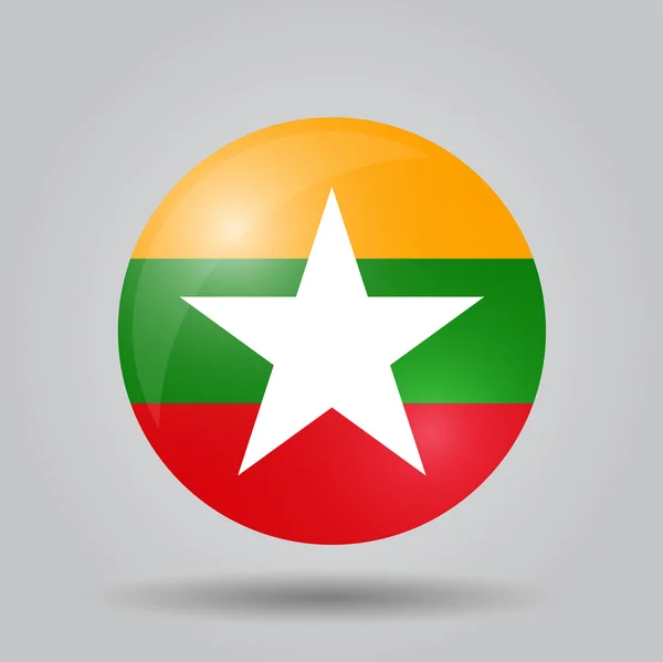 Kruhové vlajka - myanmar (Barma) — Stockový vektor