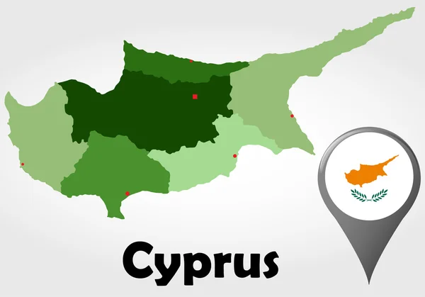 Politieke kaart van Cyprus — Stockvector