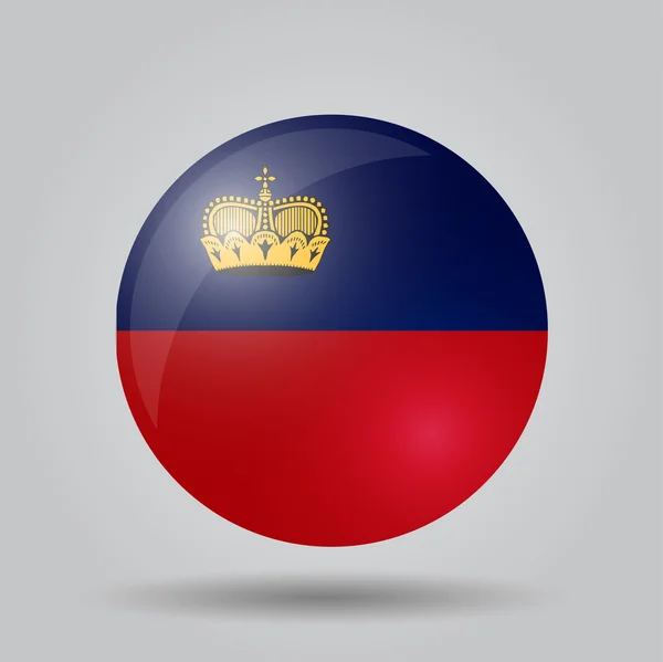 Bandera circular - Liechtenstein — Vector de stock