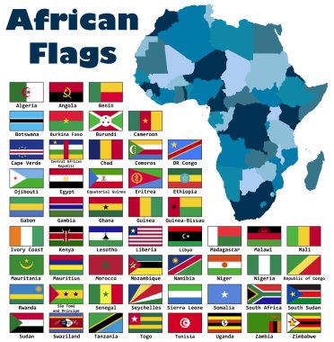 African flag set clipart