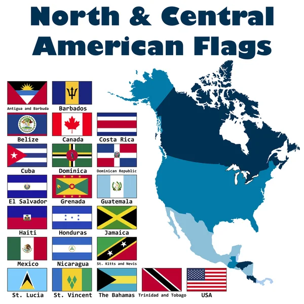 Bandeira da América do Norte e Central — Vetor de Stock