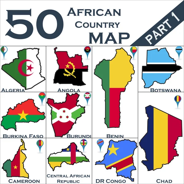 Conjunto de países africanos — Archivo Imágenes Vectoriales