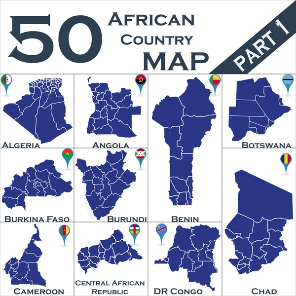 Conjunto de países africanos — Archivo Imágenes Vectoriales