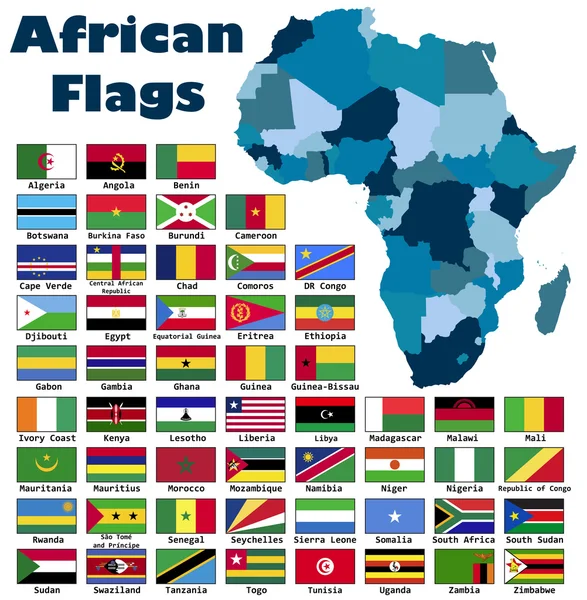 Αφρικανική σημαία σύνολο — Διανυσματικό Αρχείο