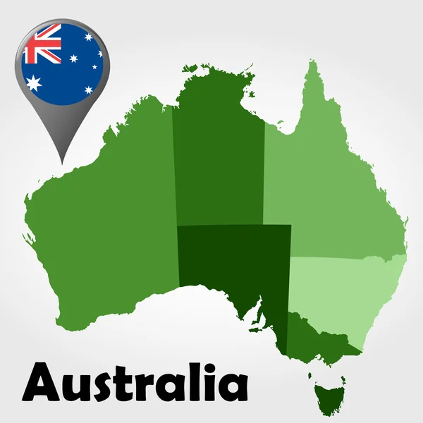 Πολιτικός χάρτης της Αυστραλίας — Διανυσματικό Αρχείο