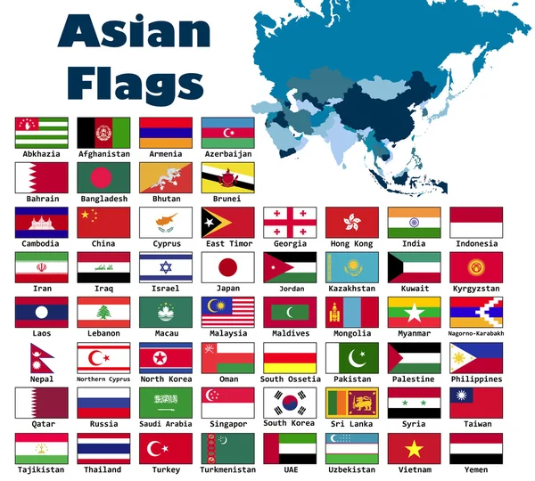 Drapeau asiatique dans l'ordre alphabétique — Image vectorielle