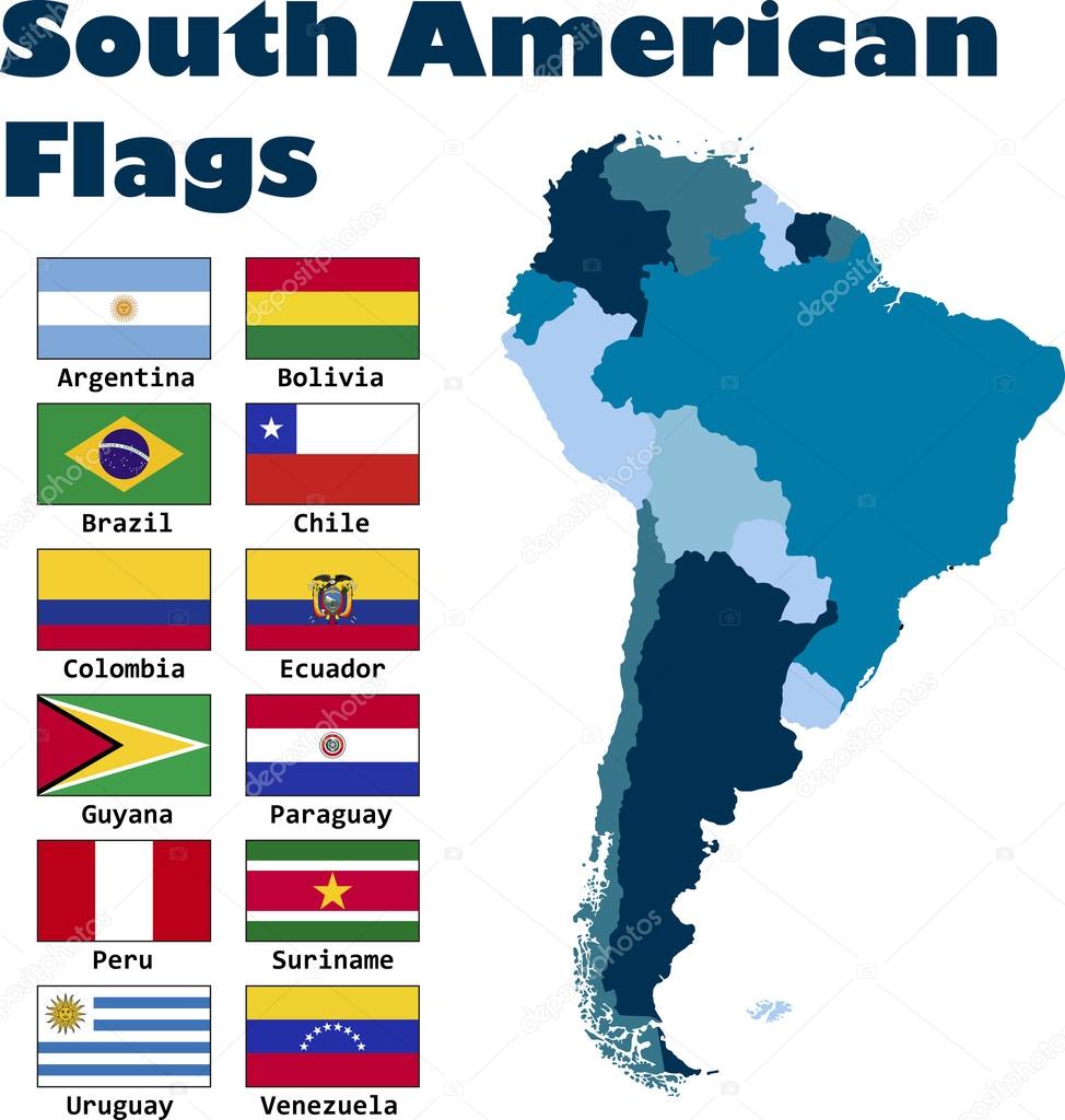 South American flag set