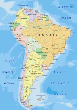 Güney Amerika siyasi haritası