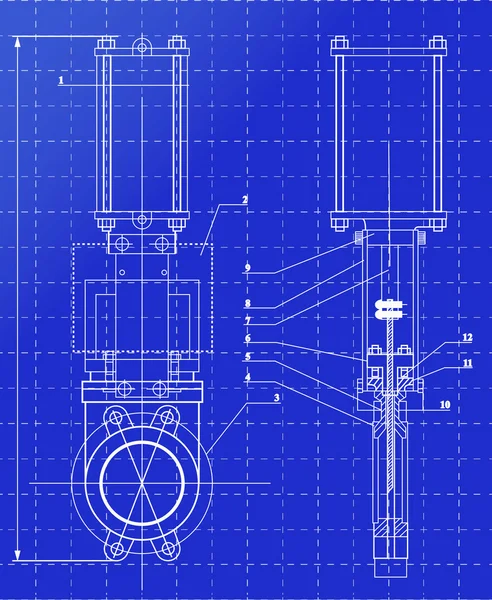 Dessin technique sur papier millimètre . — Image vectorielle