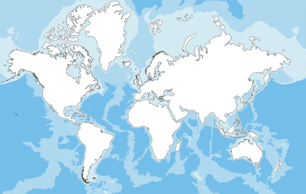 Ιδιαίτερα λεπτομερή παγκόσμιο χάρτη. — Διανυσματικό Αρχείο