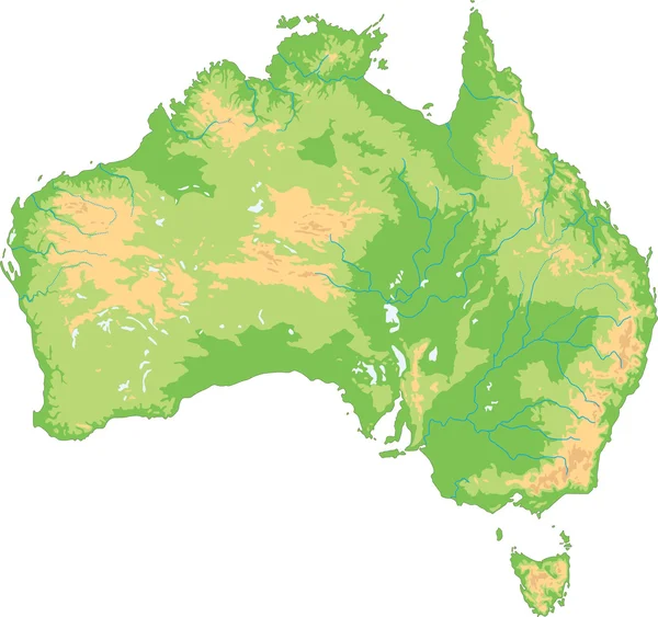 Физическая карта Австралии . — стоковый вектор