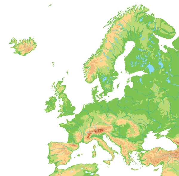 Europa mapa físico . — Vetor de Stock