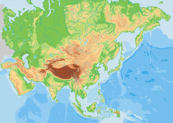 Физическая карта Азии . — стоковый вектор