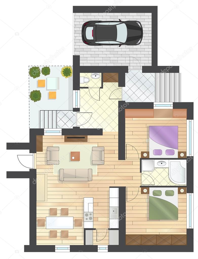 Floor plan of a house.