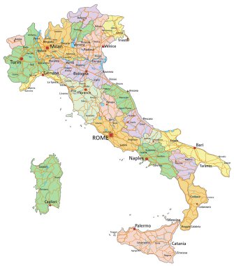 Italy -  political map